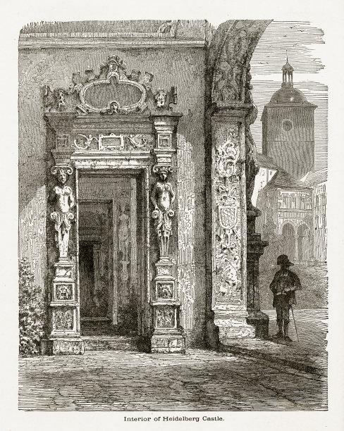 德国海德堡城堡内部大约1887年图片下载