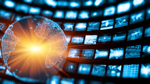 带有小屏幕的媒体概念视频墙素材图片