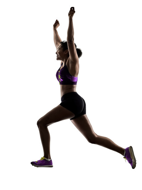 非洲长跑运动员，短跑运动员，短跑女子，隔离白人图片下载