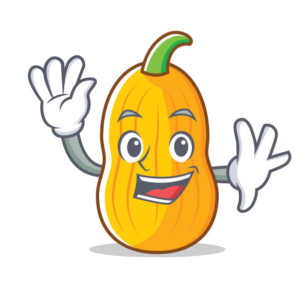 挥着冬南瓜的卡通人物图片下载