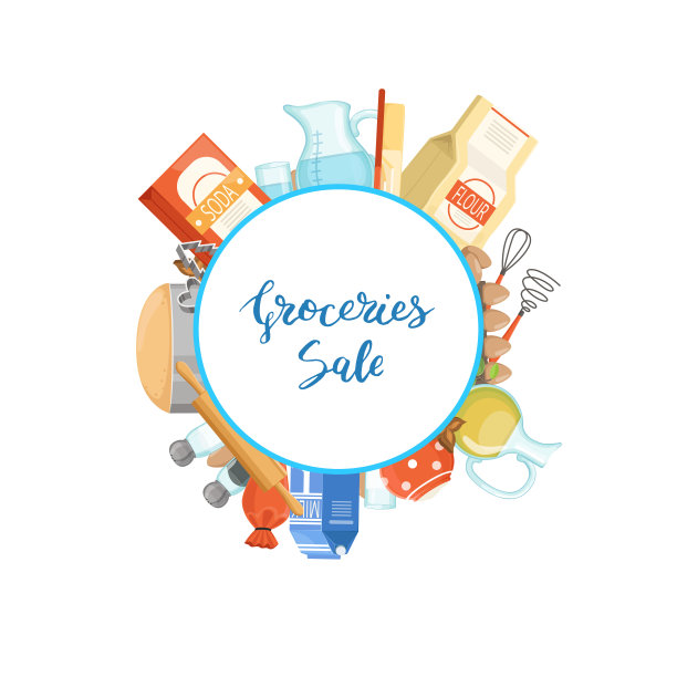 矢量卡通烹饪配料图片下载