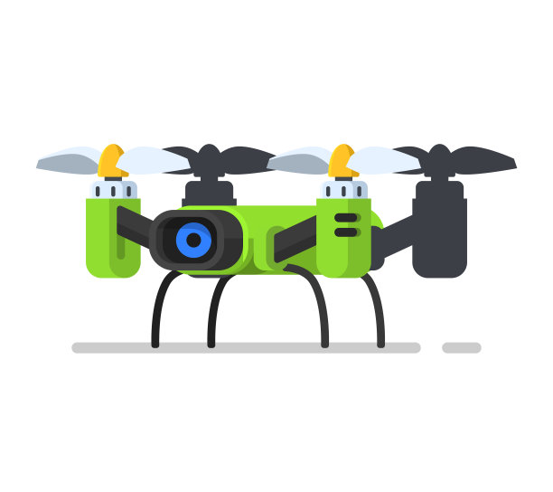 矢量插图与无人机。平的风格图片下载