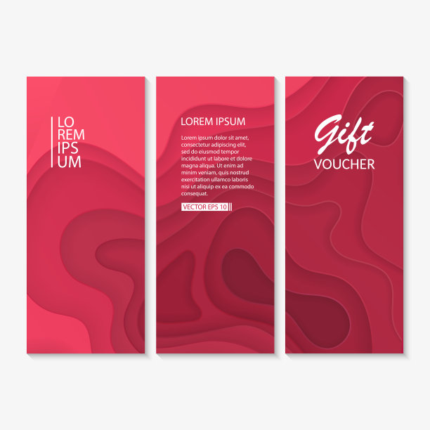 一套礼券、礼券。设计与黑暗剪纸背景，矢量插图图片下载