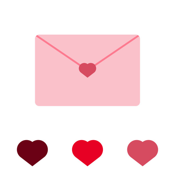 平面矢量插图情人节快乐卡片情书图片下载