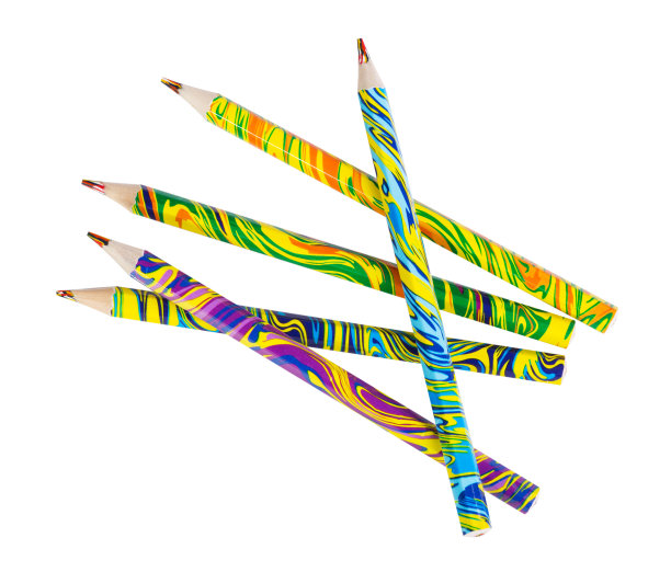 收集多色铅笔孤立在白色图片下载