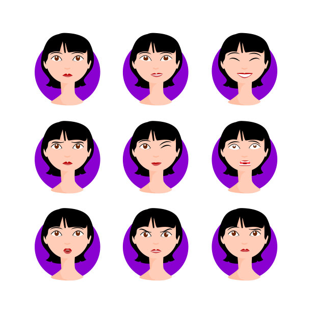 褐发女人插图集图片下载