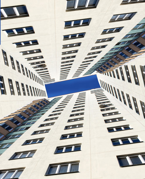 多层高楼建筑仰视图片下载