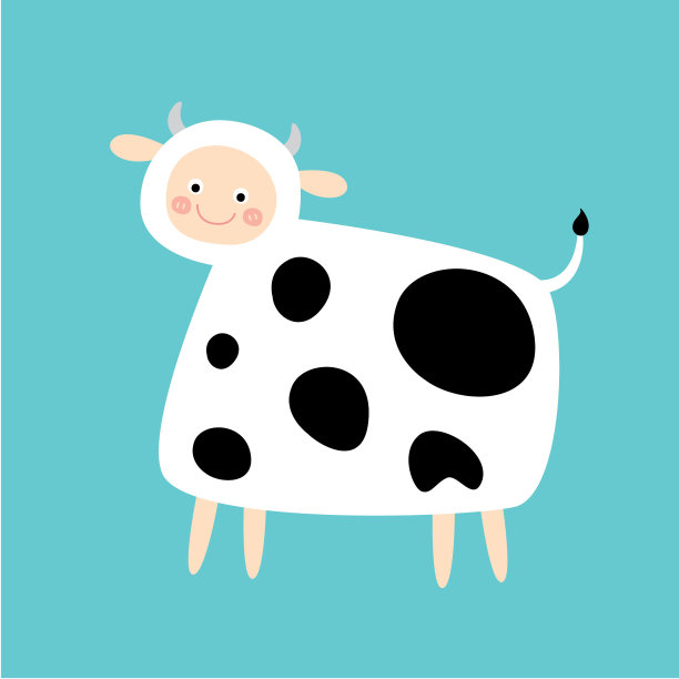 可爱的奶牛涂鸦图片下载