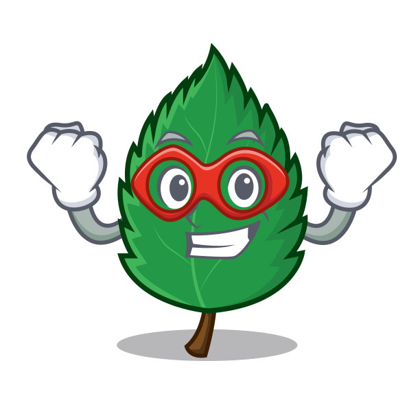 超级英雄薄荷叶人物卡通图片下载