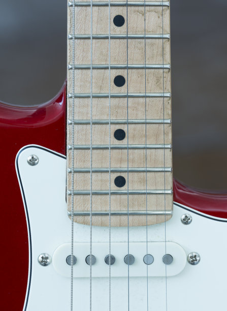 身体电吉他与陷阱和拾音器图片下载