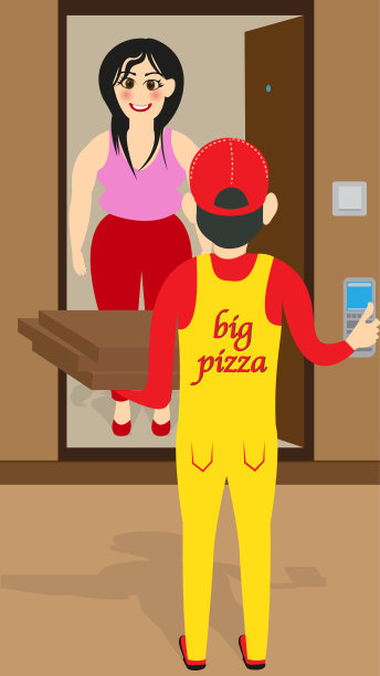 披萨外卖男孩图片下载