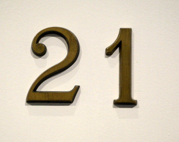 白色背景下的21号图片下载