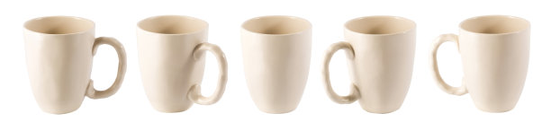 白色陶瓷玻璃孤立在白色背景上图片下载