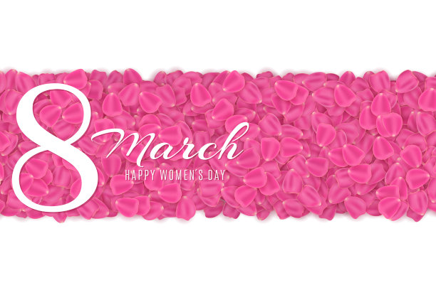 3月8日白色背景的贺卡。妇女节快乐小册子。郁金香的花瓣。矢量插图。每股收益10图片下载