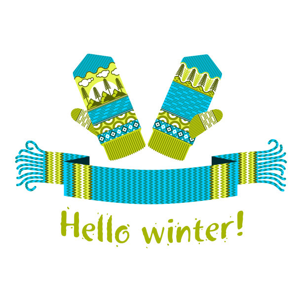 编织冬季围巾和手套图片下载