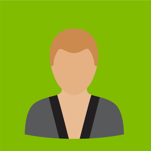 空手道男子平面图标插图图片下载