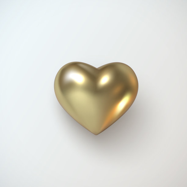 金色的现实的心。图片下载