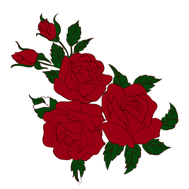 轮廓的玫瑰图片下载