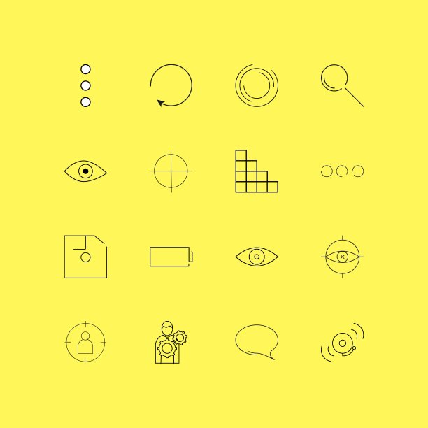 界面线性图标集。简单的轮廓图标图片下载