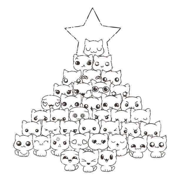 插图猫和狗的设计海报，印刷品，邀请，问候，儿童书，传单和抗压力的图片上色。图片下载