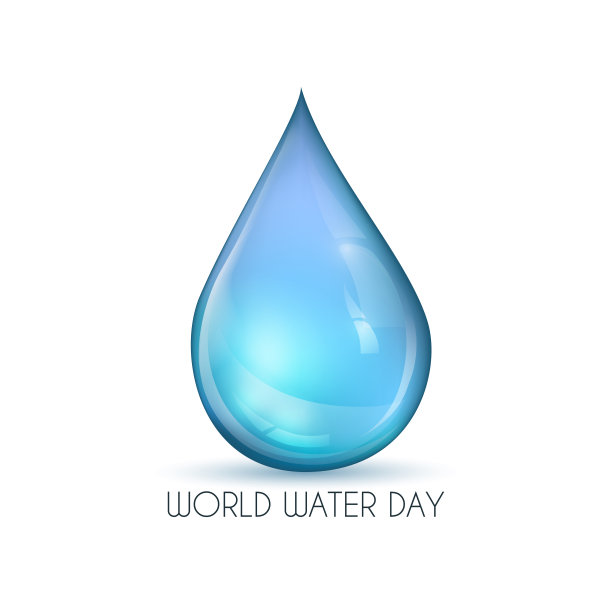 蓝色闪亮的水滴。矢量图图片下载