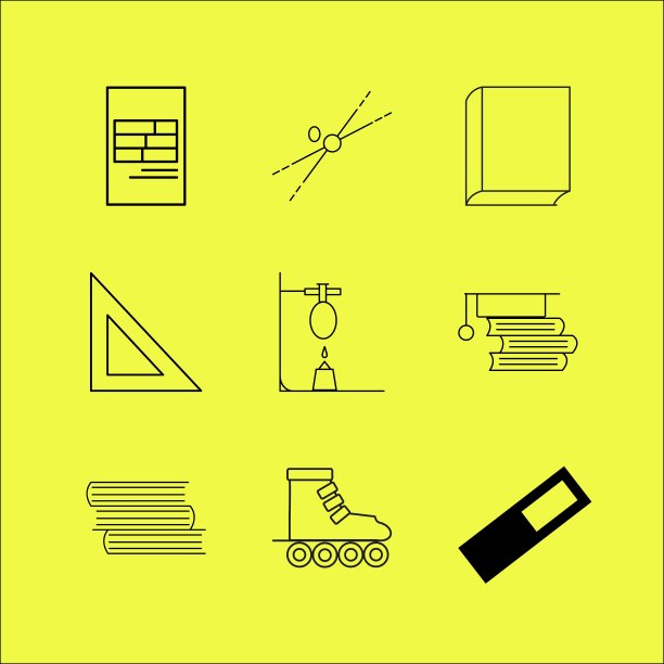 教育线性图标集。简单的轮廓图标图片下载