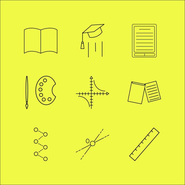 教育线性图标集。简单的轮廓图标图片下载