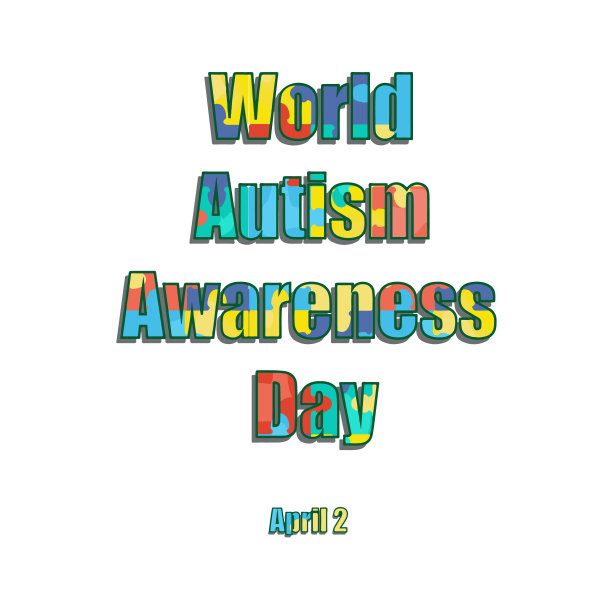 4月2日为世界自闭症日。颜色标签。矢量插图在孤立的背景图片下载