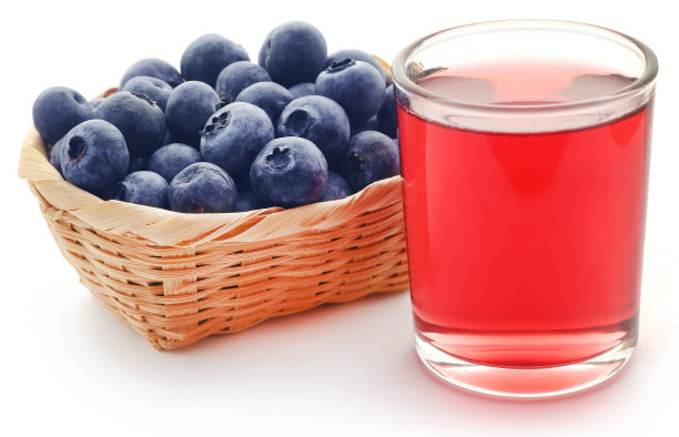 一组新鲜蓝莓和果汁图片下载
