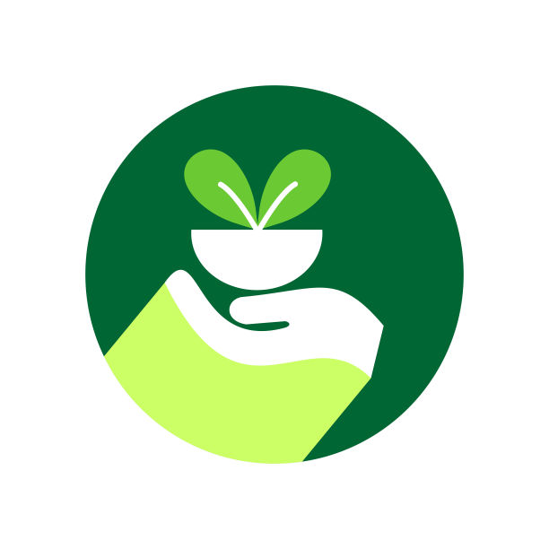 生长芽平面图标与长影子。图片下载