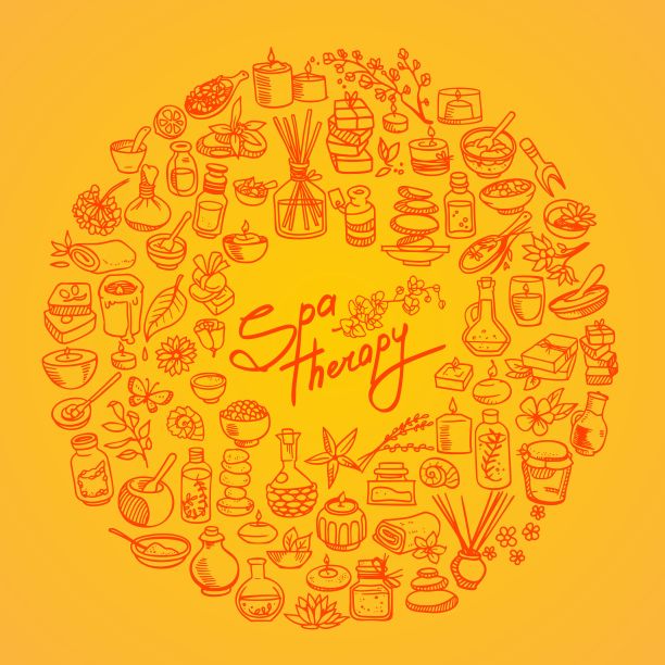 水疗涂鸦图标集图片下载