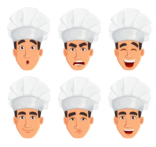 年轻专业厨师的面部表情图片下载