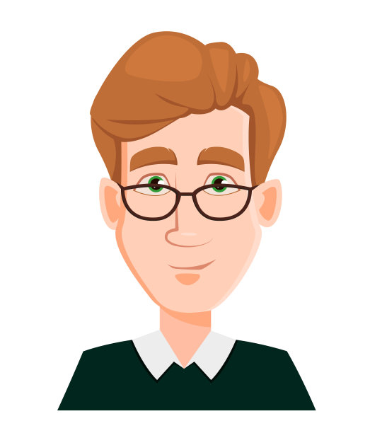 一个戴眼镜的金发男人的面部表情——微笑图片下载