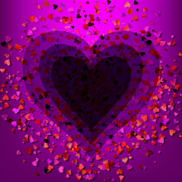 紫色背景上的五彩纸屑图片下载