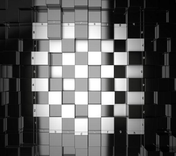 3d象棋板在顶视图。图片下载