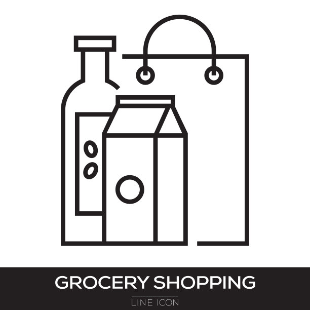 杂货店购物线图标图片下载