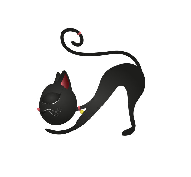 可爱的姿势黑猫图片下载