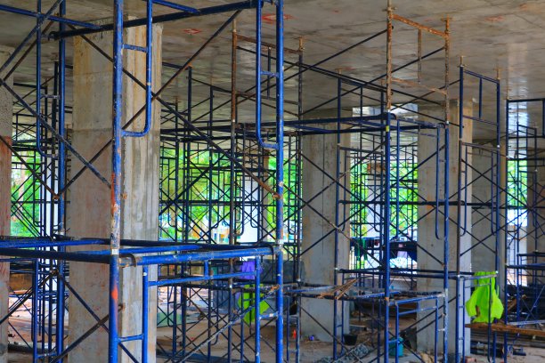 建筑工地的脚手架图片下载