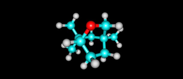桉树酚分子结构孤立在黑色图片下载