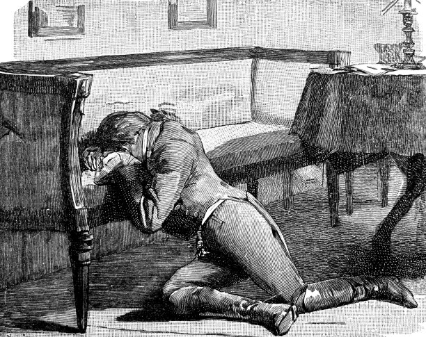 一个人靠在沙发上受苦祈祷图片下载