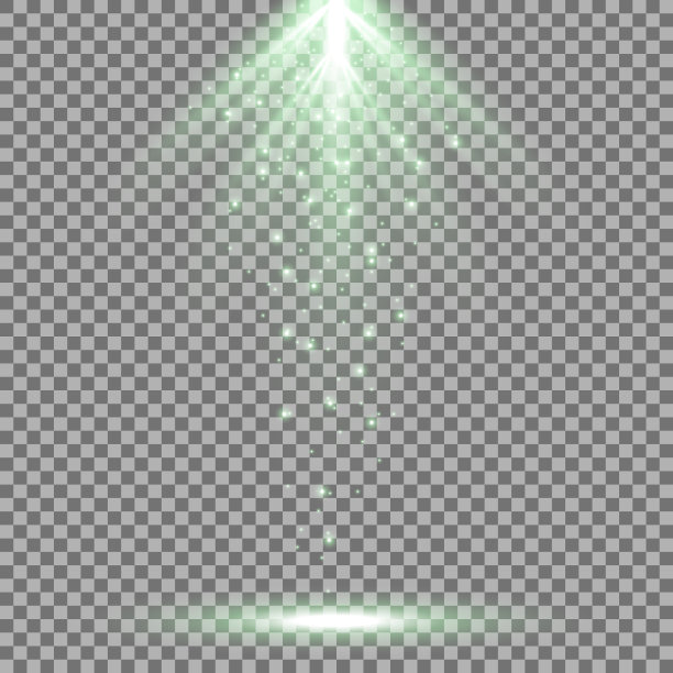 光线从上面射出，呈绿色图片下载