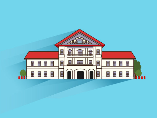 景观建筑办公室，插画向量图片下载