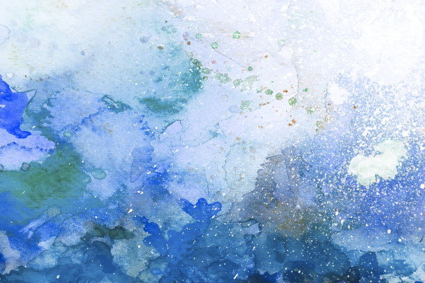 蓝色水彩背景-抽象海洋图片下载