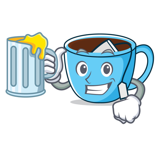 与果汁茶杯吉祥物卡通图片下载
