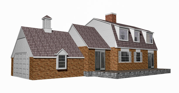 在白色背景上的3D房屋插图图片下载