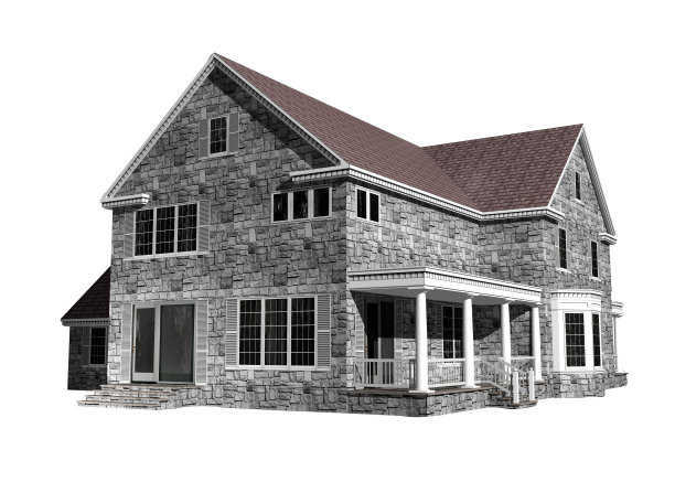 在白色背景上的3D房屋插图图片下载