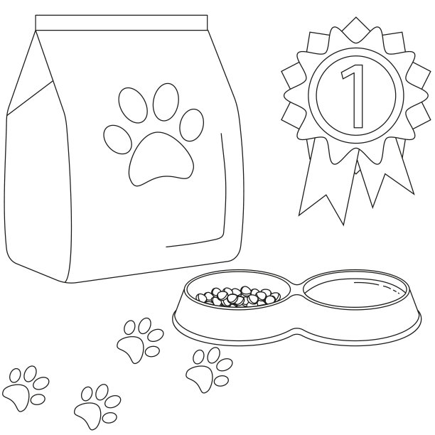 线条艺术黑白猫宠物护理海报图片下载