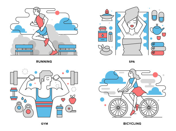 健康生活平行线插图图片下载
