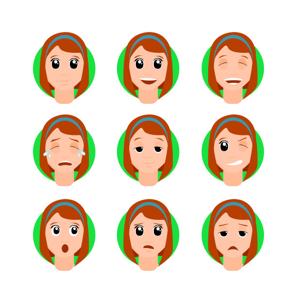 棕色头发的女人插图集图片下载