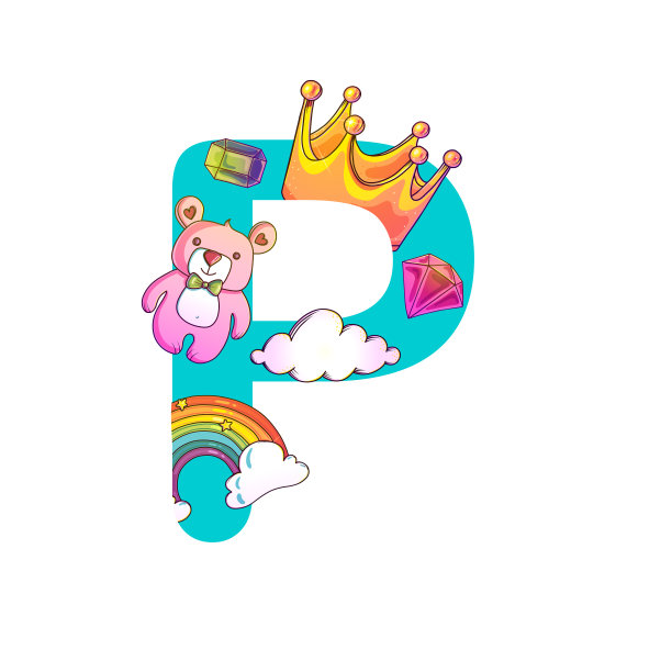 可爱的魔法字母P图片下载